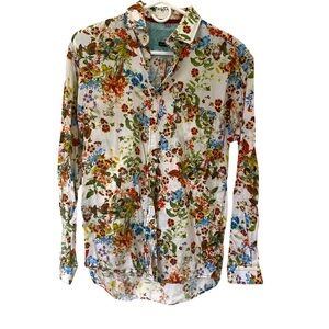 Visconti Realism Floral Button Down Shirt Size‎ Small Flowers Western EUC